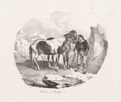 Auvergnen hevoset, 1822. tekijältä Theodore Gericault