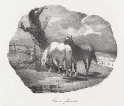 Flaamilaiset hevoset (Flemish Horses) tekijältä Theodore Gericault