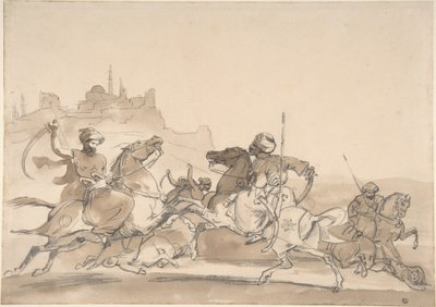 Itämaisten ratsumiesten taistelu tekijältä Theodore Gericault