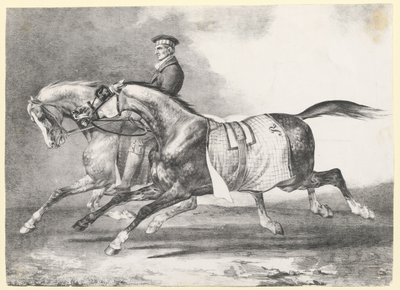 Kaksi pilkullista harmaata hevosta ulkoilutettavana (Two Dapple-Grays Being Exercised) tekijältä Theodore Gericault
