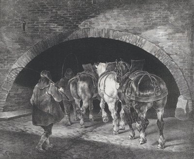 Sisäänkäynti Adelphi Wharfiin, 1821 tekijältä Theodore Gericault