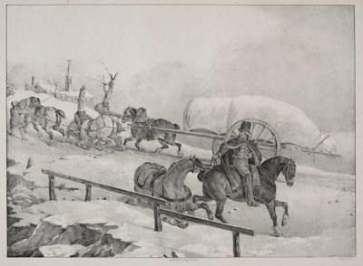 Neljä erilaista aihetta: Vaunut kiipeävät kukkulalle tekijältä Theodore Gericault