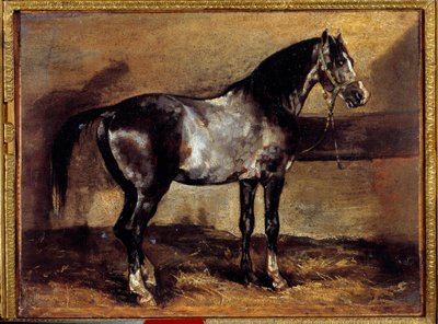 Gray Horse at the Ratelier Theodore Gericaultin (1791-1824) maalaus 1800-luvun su. 0,26x0,34 m tekijältä Theodore Gericault