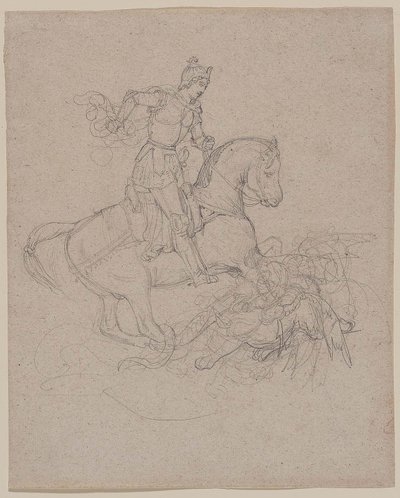 Géricault - Pyhä Yrjö ja lohikäärme, 1816-17 tekijältä Theodore Gericault
