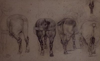 Valjastetut hevoset (lyijykynä) tekijältä Theodore Gericault