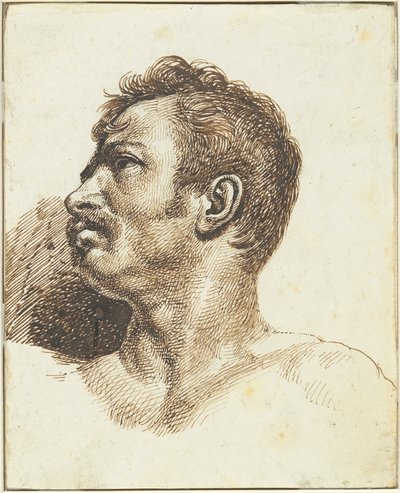 Miehen pää [recto] tekijältä Theodore Gericault