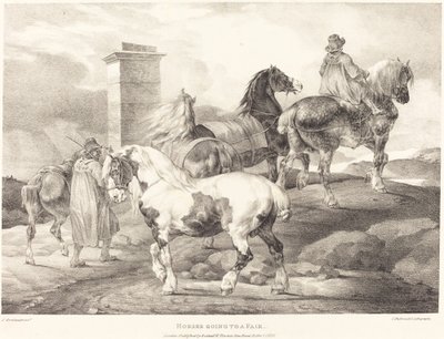 Hevoset menossa messuille tekijältä Theodore Gericault