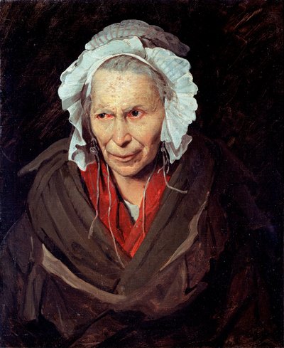 La Hyene de la Salpetriere eli kateuden monomaniakki Muotokuva mielisairaudesta kärsivästä vanhasta naisesta tekijältä Theodore Gericault