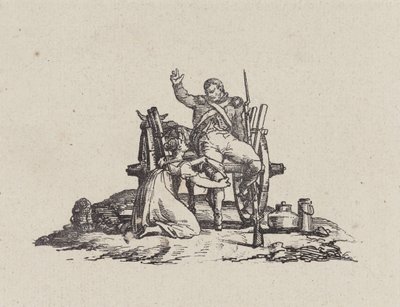 Maidontuottaja ja veteraani (The Milkmaid and the Veteran) tekijältä Theodore Gericault