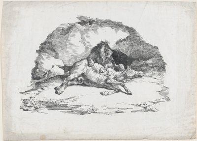 Hevosen syövä leijona tekijältä Theodore Gericault