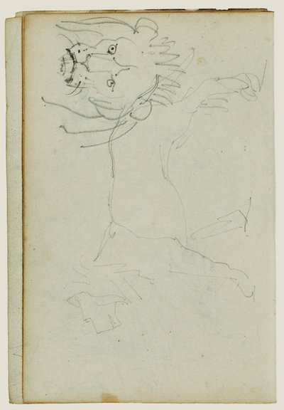 Kävelevä leijona, leijonan kasvot tekijältä Theodore Gericault