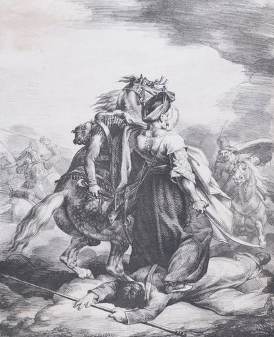 Mameluck puolustamassa haavoittunutta trumpetistia, 1818. tekijältä Theodore Gericault