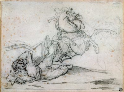 Mameluke putoaa hevosensa alle tekijältä Theodore Gericault