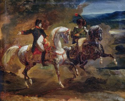 Napoleon Bonaparte antaa käskyn esimiehelle upseerille, maalaus Theodore Gericaultille, Napoleonin sodat tekijältä Theodore Gericault