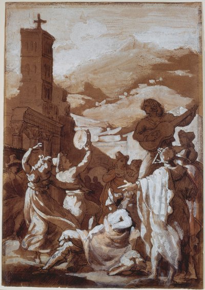 Napolilainen tanssi: Tarantella tekijältä Theodore Gericault