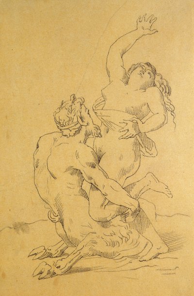 Nymfi ja Satyr tekijältä Theodore Gericault