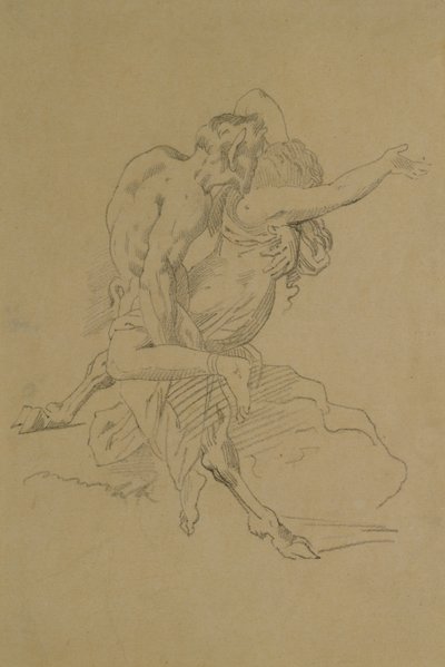 Nymfi ja Satyr tekijältä Theodore Gericault