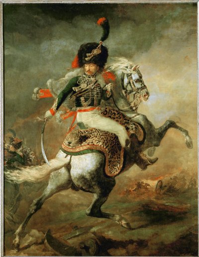 Keisarillisen kaartin upseeri hevosen selässä ... tekijältä Theodore Gericault