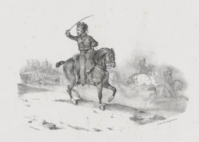Tykistöupseeri johtamassa hyökkäystä (An Artillery Officer Commanding the Charge) tekijältä Theodore Gericault