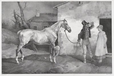 Vanha hevonen majatalon ovella tekijältä Theodore Gericault