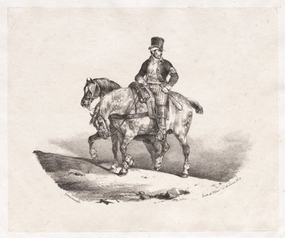 Postimies tai kaksi valjastettua hevosta tekijältä Theodore Gericault