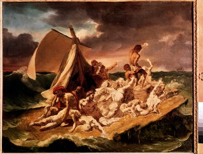Valmistelututkimus Meduksen lautalle (öljy kankaalle tekijältä Theodore Gericault