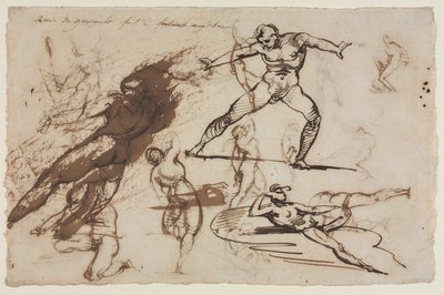 Luonnosarkki (etusivu) Luonnosarkki (kääntöpuoli) tekijältä Theodore Gericault