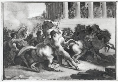 Tutkimus barbaarihevosten kilpailuun tekijältä Theodore Gericault