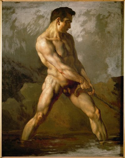 Tutkimus miehen alastonkuvasta ... (öljy kankaalle) tekijältä Theodore Gericault