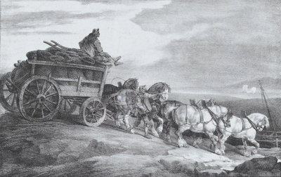 The Coal Waggon [sic.], 1821. tekijältä Theodore Gericault