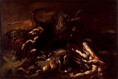 Hippolytuksen kuolema (öljy kankaalle) tekijältä Theodore Gericault