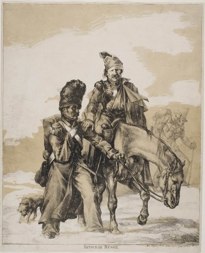 Vetäytys Venäjältä, noin 1818 tekijältä Theodore Gericault