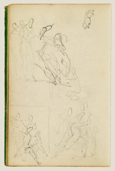 Kolme hahmoryhmää käsittelevää sommittelututkimusta tekijältä Theodore Gericault