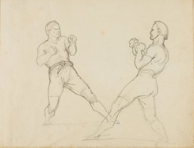 Kaksi nyrkkeilijää sparraamassa tekijältä Theodore Gericault