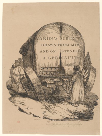 Hevosvetoinen vaunu (Englanninkielisen sarjan nimi) [A Hitched Wagon or A Horse-Drawn Cart (Englanninkielisen sarjan nimilehti)] tekijältä Theodore Gericault