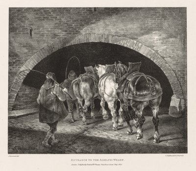 Erilaisia aiheita elämästä ja kivestä: Sisäänkäynti Adelphi Wharfiin tekijältä Theodore Gericault