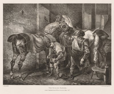 Erilaisia ​​aiheita elämästä ja kivestä: Englantilainen Farrier, 1821. tekijältä Theodore Gericault