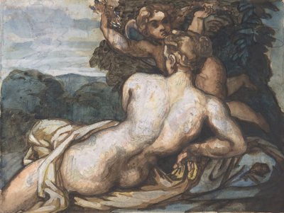 Venus ja Amor maisemassa, Annibale Carracci recto, 1816-17. tekijältä Theodore Gericault