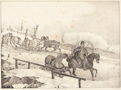 Wagoner Climbing a Hill (Kuorma-auto kiipeää mäkeä ylös) tekijältä Theodore Gericault