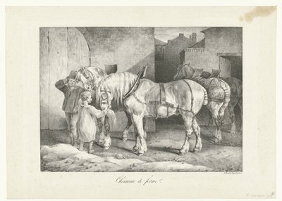 Werkparden Maatilan hevoset (otsikko esineessä) Neljä sekalaista aihetta (sarjan nimi) tekijältä Theodore Gericault