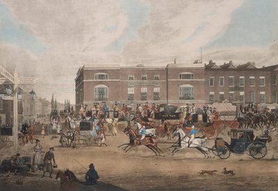 Valmentajat Elephant and Castlessa, Lontoossa, 1800-luvun ensimmäinen puolisko tekijältä Theodore Henry Adolphus Fielding