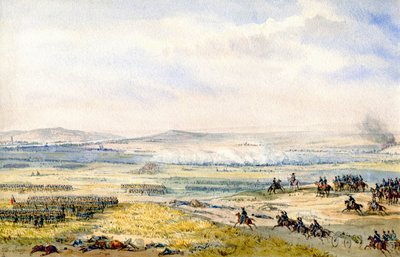 Wagramin taistelu, noin 1850 (akvarelli) tekijältä Theodore Jung