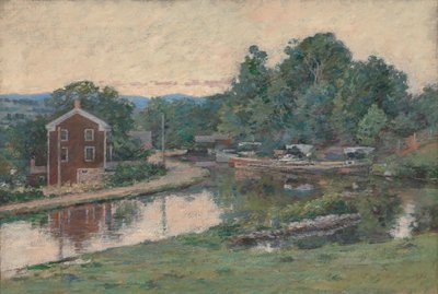 Evening at the Lock, Napanoch, New York, 1893. tekijältä Theodore Robinson