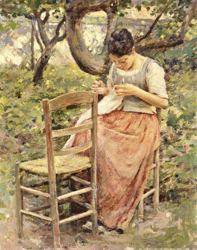 Ompelija, n. 1891 tekijältä Theodore Robinson