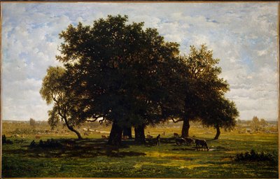 Chenes-ryhmä, Apremont. Theodore Rousseaun (1812-1867) maalaus tekijältä Pierre Etienne Theodore Rousseau