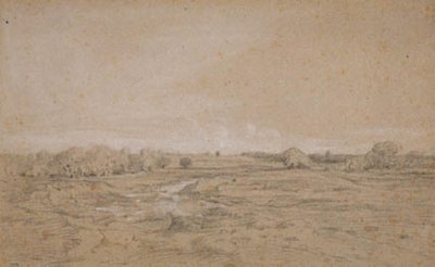 Maisema ja kasteluaukko (Berri) tekijältä Theodore Rousseau