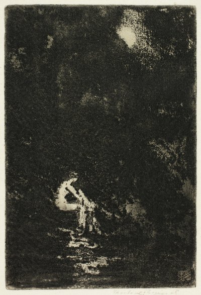Nymfi uiminen, kuunvalo tekijältä Theodore Roussel