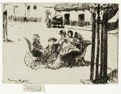 Little Girls and Perambulators, Chelsea Embankment tekijältä Theodore Roussel