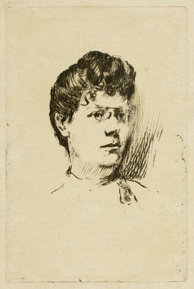 Luonnos naisen päästä tekijältä Theodore Roussel
