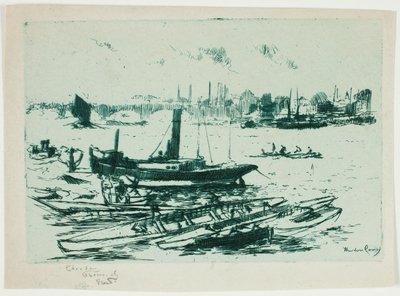 Steam Launch, Chelsea Embankment tekijältä Theodore Roussel